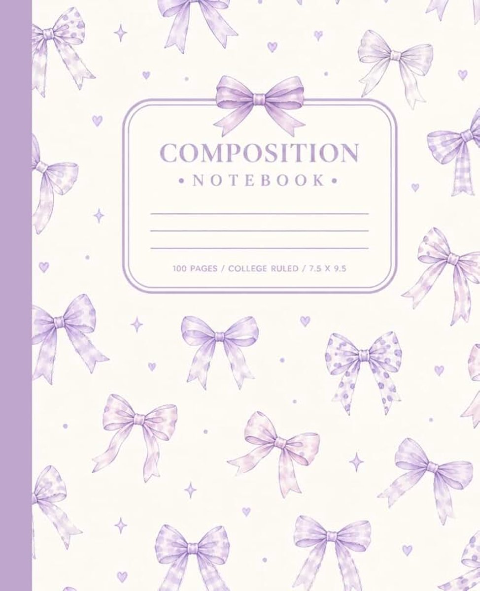 Coquette Bows Composition Notebook: Cute College Ruled Notebook for School, Notes, Journaling & Writing | 100 Pages | 7.5 x 9.25 Inches