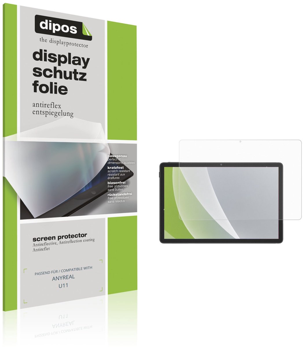 dipos – 2x Matte Beschermfolie geschikt voor ANYREAL U11 | Krasbestendige & antireflecterende Screenprotector Ultra-Thin