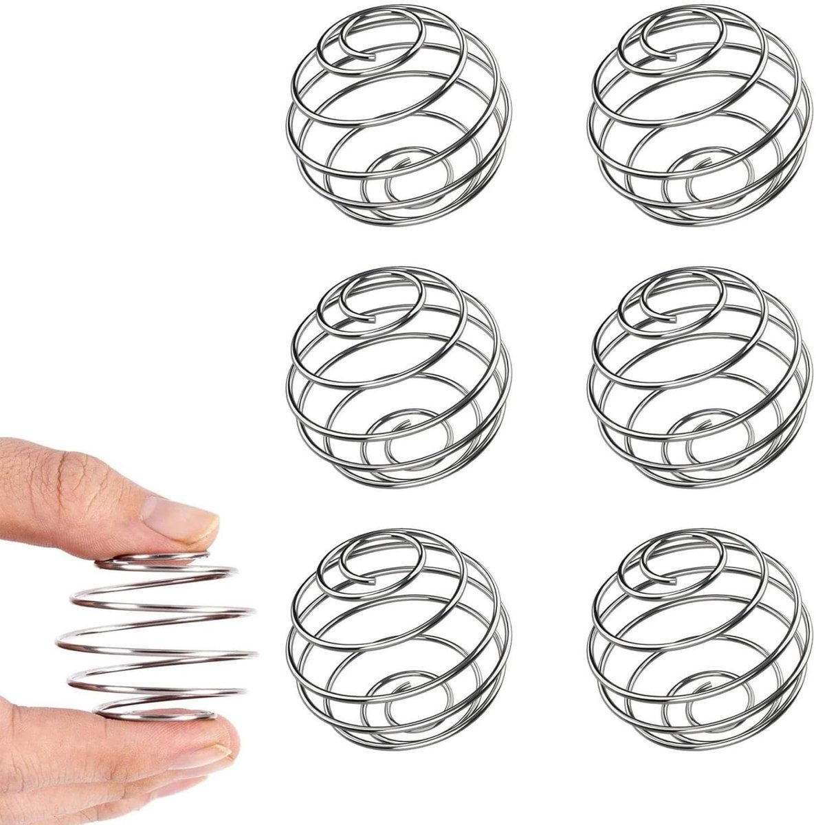 Shakerbal, 6 stuks shakerballen, shaker, proteïneshake, shaker, shaker, roestvrij staal, mengbal, metalen shaker voor proteïne, blended dranken, shaker, bekers, draad, whisk
