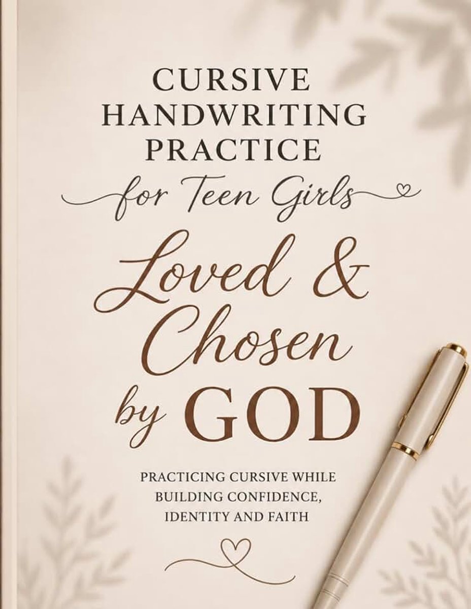 Cursive Handwriting Practice for Teen Girls: Loved & Chosen by GOD