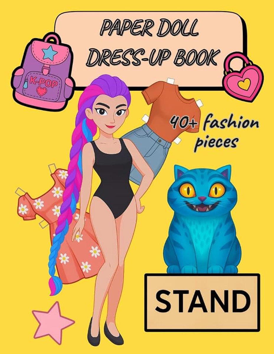 Fashion Doll: Paper Doll Cut-Out Book with Clothes to Color and Play for Kids