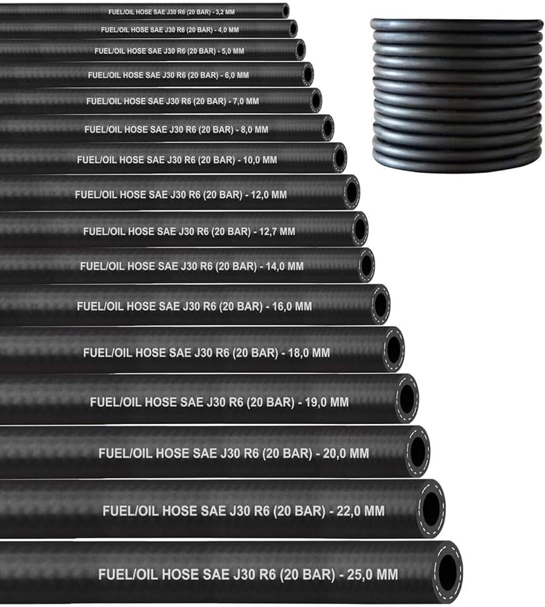 (4 mm) 2 meter slang, benzineslang, olieslang, brandstofslang, dieselslang, brandstofleiding voor benzine brandstof diesel (SAE J30 R6) (binnen Ø: 4,0 mm/buiten Ø: 11,0 mm (5/32 inch)