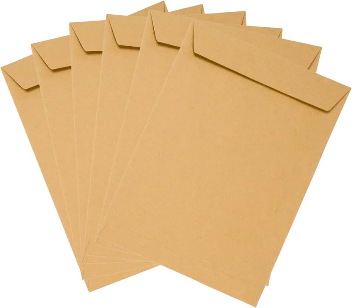 20 enveloppen DIN B5, bruin, 176 x 250 mm, 80 g, zakelijke enveloppen, rechte klep, kleefkleefmiddel zonder venster, enveloppen, grote letters, B5, enveloppen