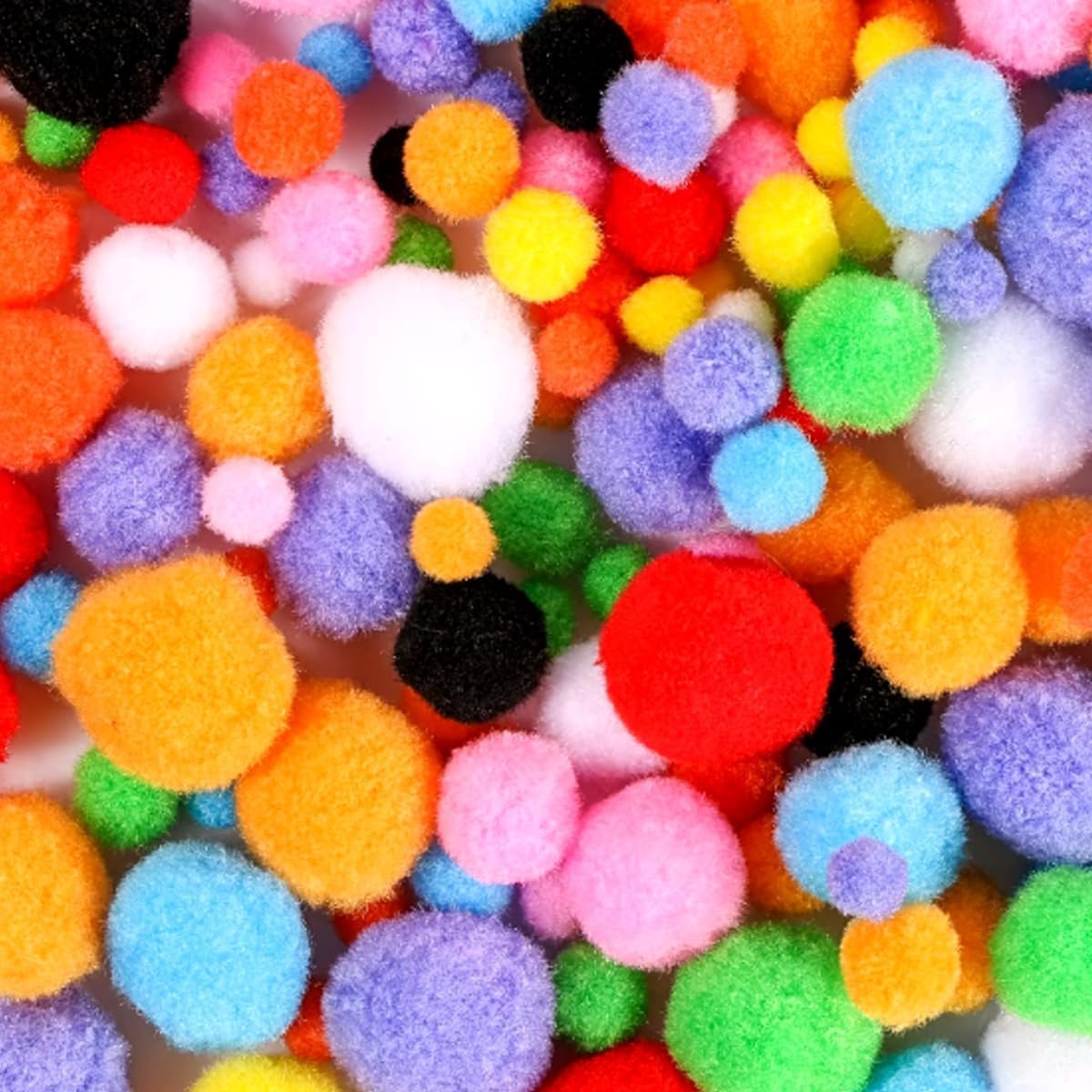 Pompons om te knutselen, mini-pompons kleurrijk, 1-2,5 cm, pompons voor handwerk, decoratieve feestdecoratie, pompons ballen voor Pasen, Kerstmis, kinderen