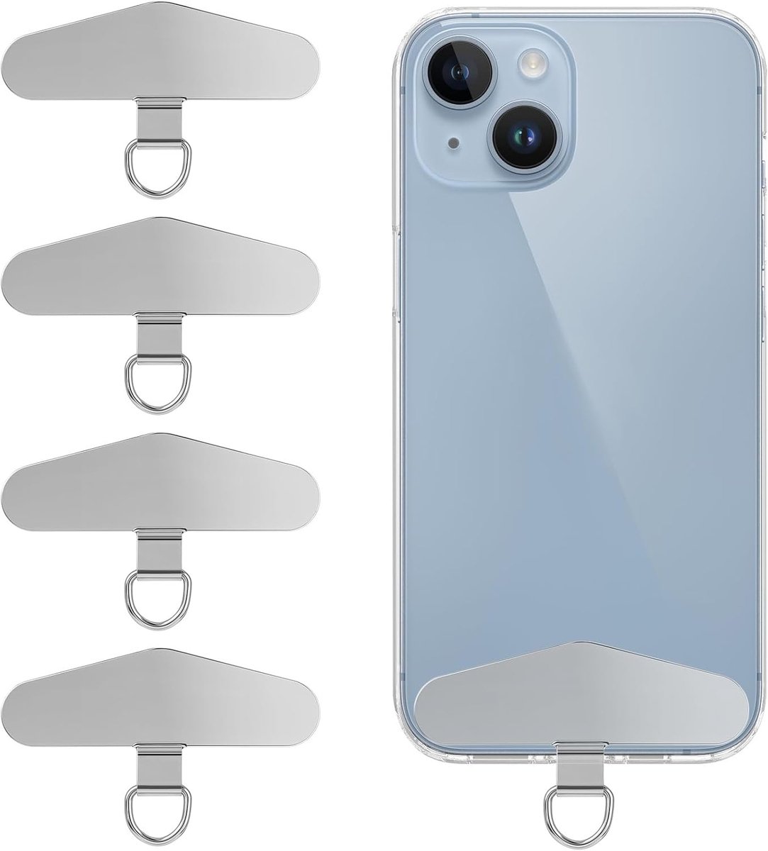 4 STKS Metalen Telefoon Tether Tabs, Telefoon Lanyard Vervanging Deel Universele Mobiele Telefoon Lanyard Patch Pad Zonder Lijmen