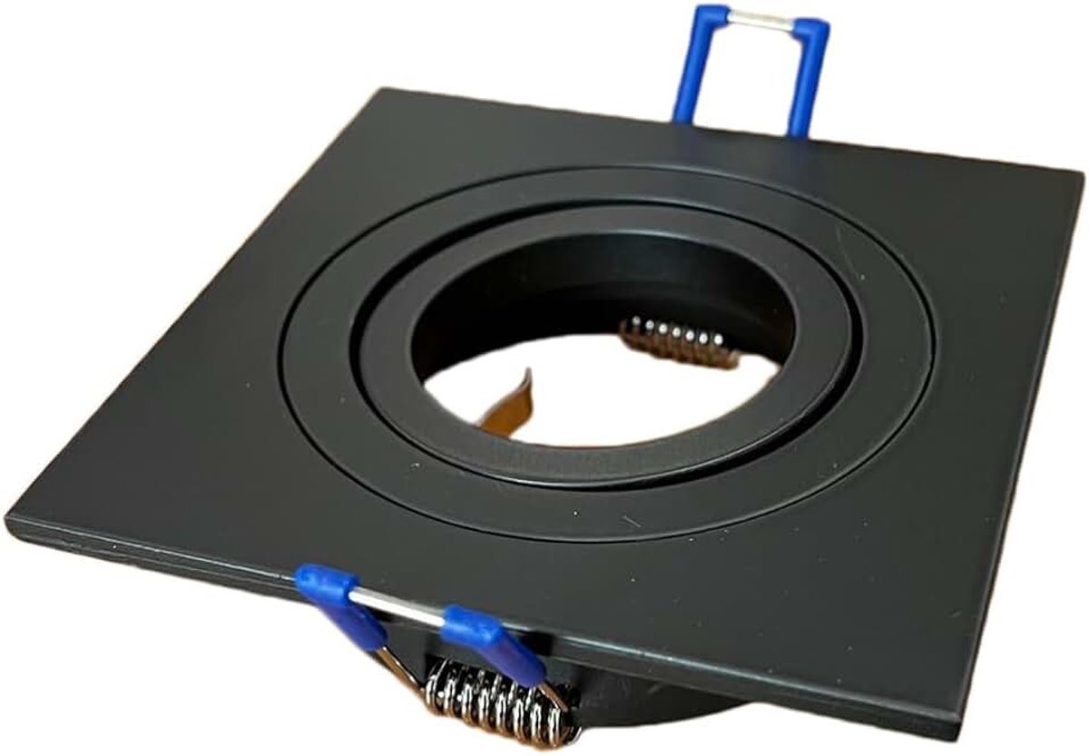 Vierkante zwenkband met 2 zwarte ringen: Modern en functioneel ontwerp verfraait uw kamers. Ideaal voor elegante en moderne verlichtingsprojecten, perfect voor elke omgeving.