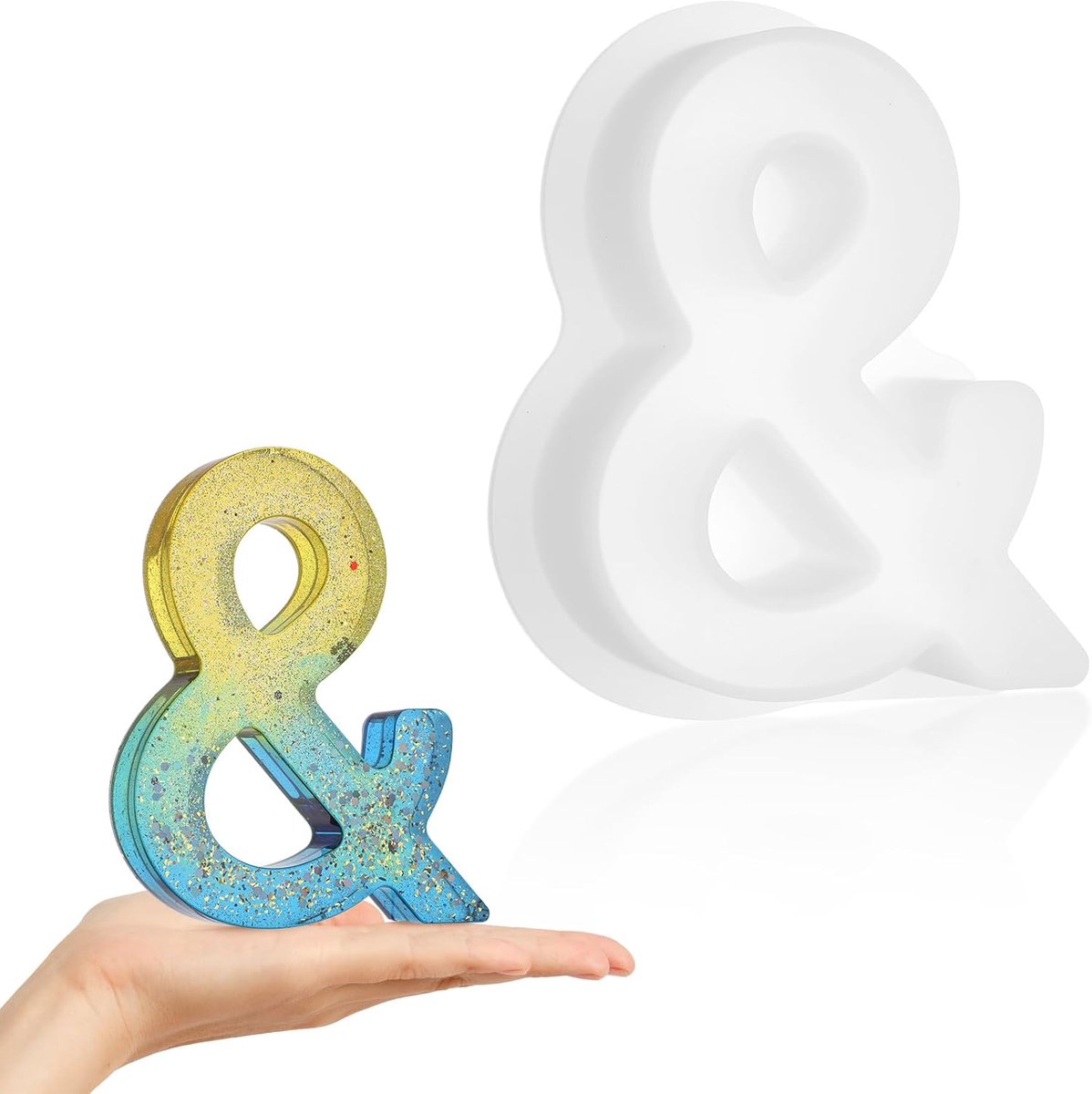 Mallen 3D Alfabet, 7 inch Grote Letter Epoxy Mallen, Grote Letter Siliconen Gietvormen, voor Art Craft Ornamenten, Bruiloft Decoratie, Kaarsen Maken, DIY Ambachten (&)