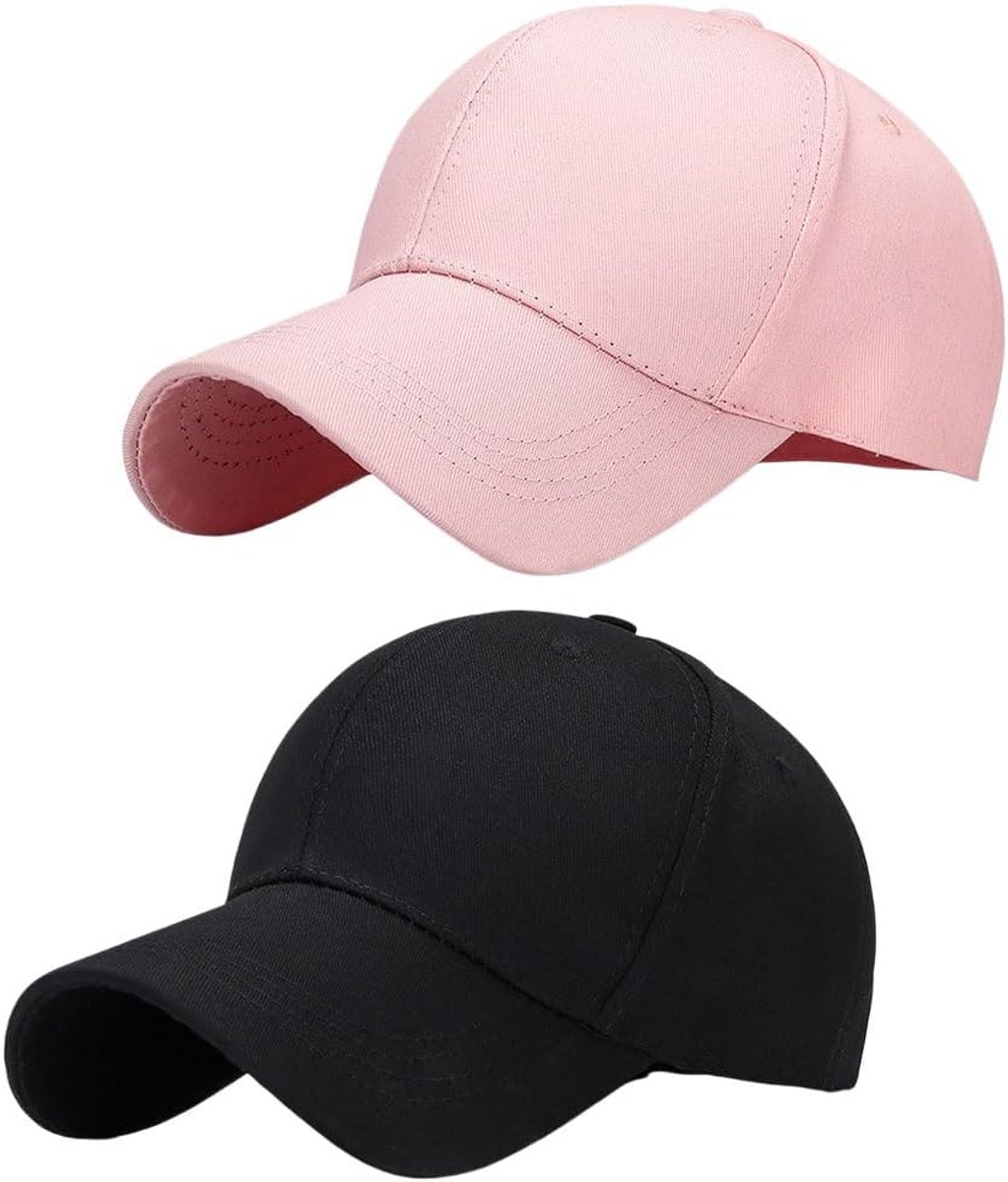 Honkbalpet, honkbalpet voor dames en heren, honkbalpet, denim, verstelbaar, 2 stuks