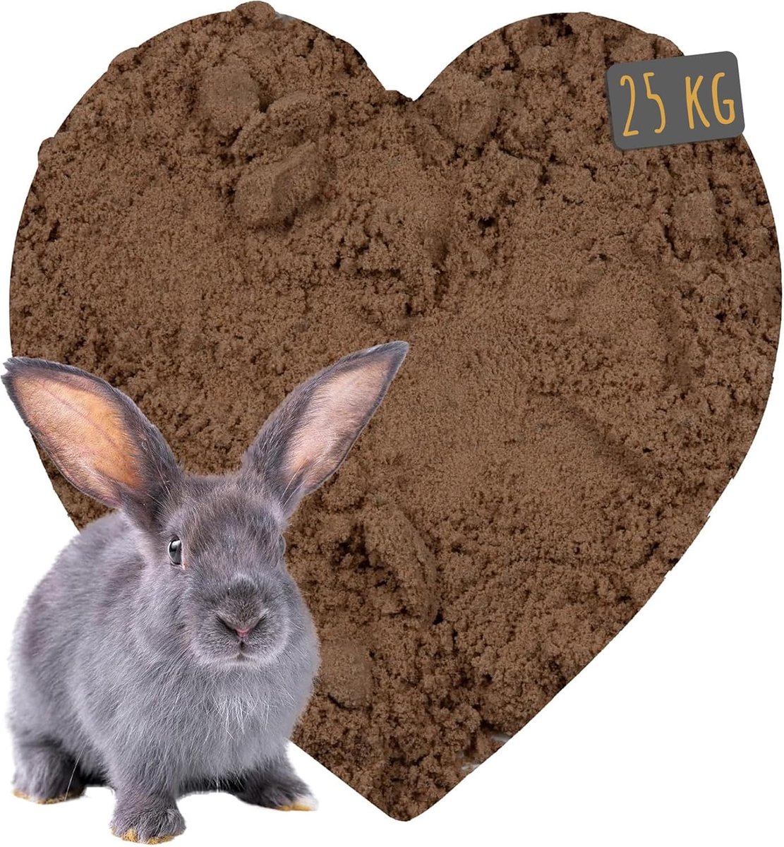 25 kg konijntjes buddelzand voor konijnen, hazen, chinchilla, geschikt voor gevoelige poten, vrij van chemische toevoegingen en onzuiverheden, leemvrij