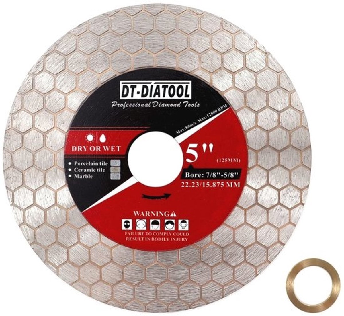 5 Inch Diamantzaagblad voor Tegels, Keramiek en Marmer - Geschikt voor Haakse Slijpers