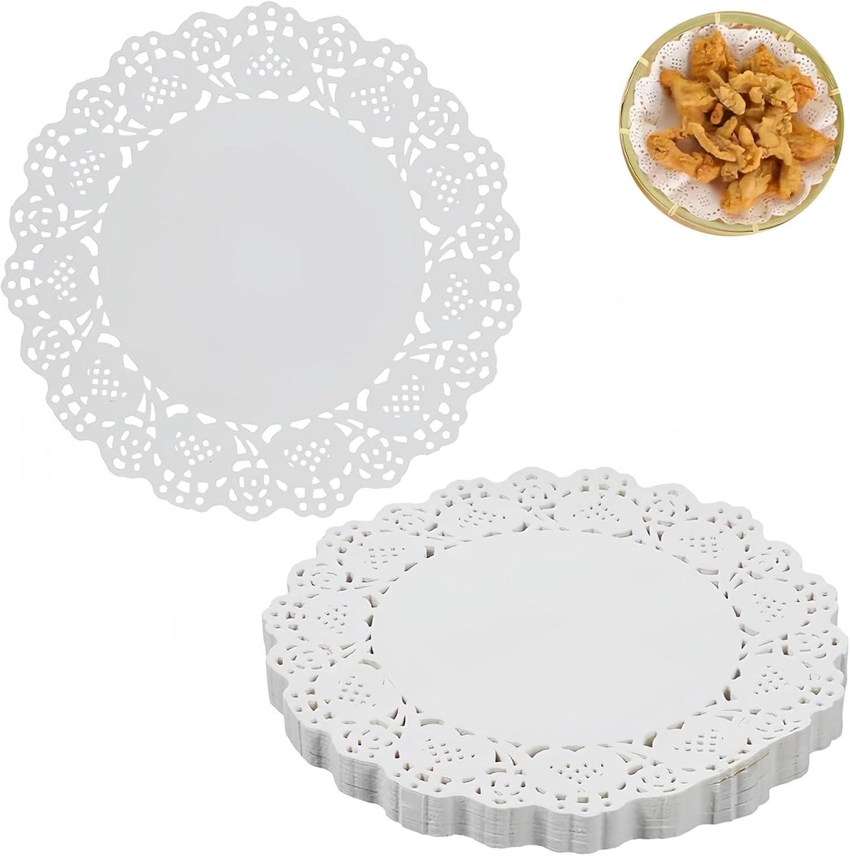 Bloemenpatroon – 100 Stuks Ø19cm Eendelige Olieabsorberende Papier voor Taarten, Gebak en Desserts – Perfect voor Feestjes en Speciale Gelegenheden