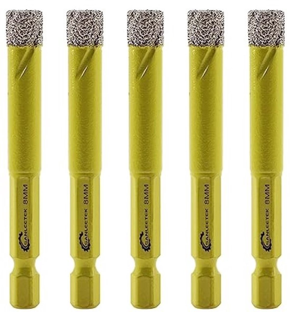 Diamant Boorkroon Set van 5 - 8 mm Tegelboor met Snelwissel voor Marmer, Graniet, Keramiek en Tegels
