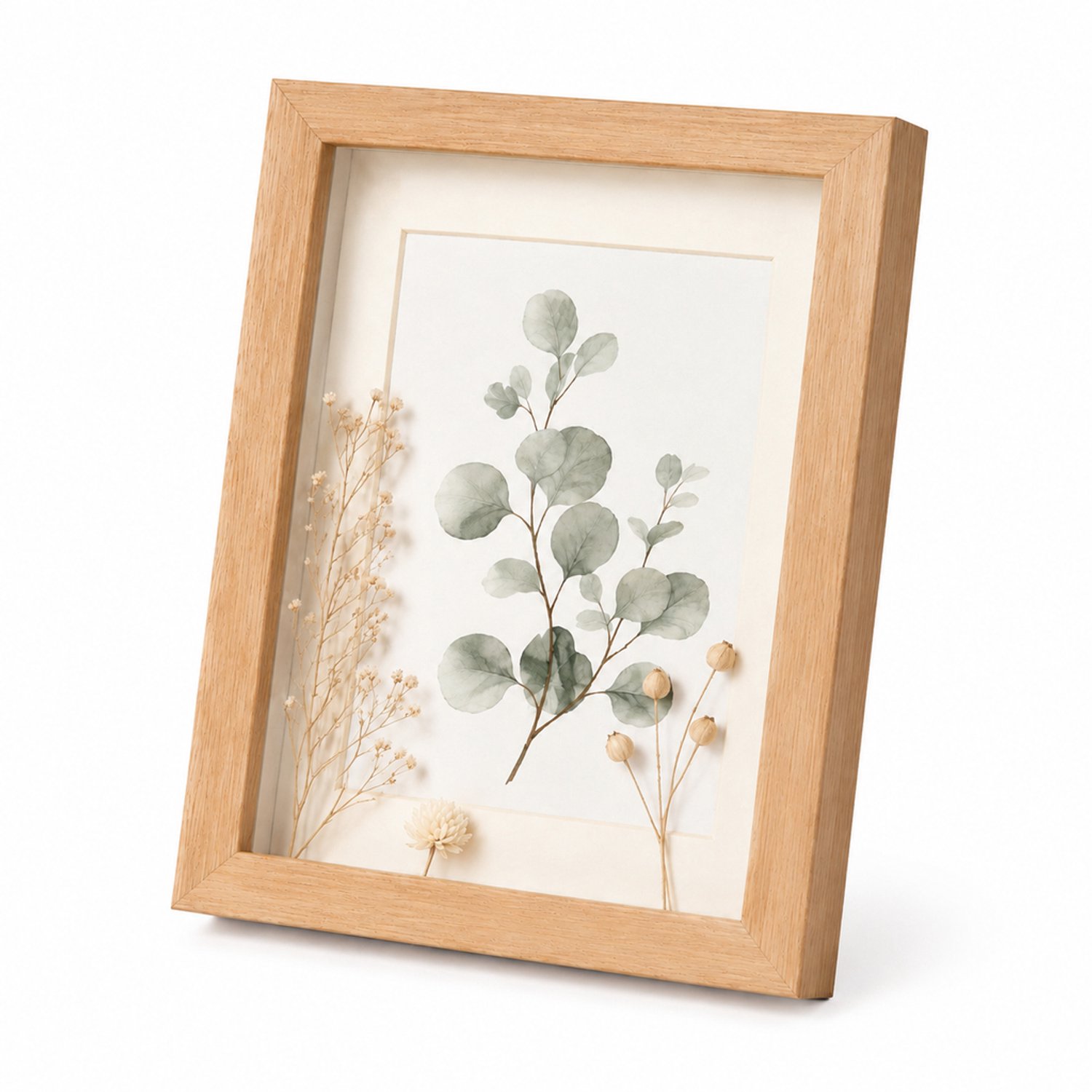 SWGOTA MDF-fotolijst A3 (29,7 x 42 cm), naturel houtkleur, 2 cm diepe binnenruimte, met glas, passe-partout en afbeelding