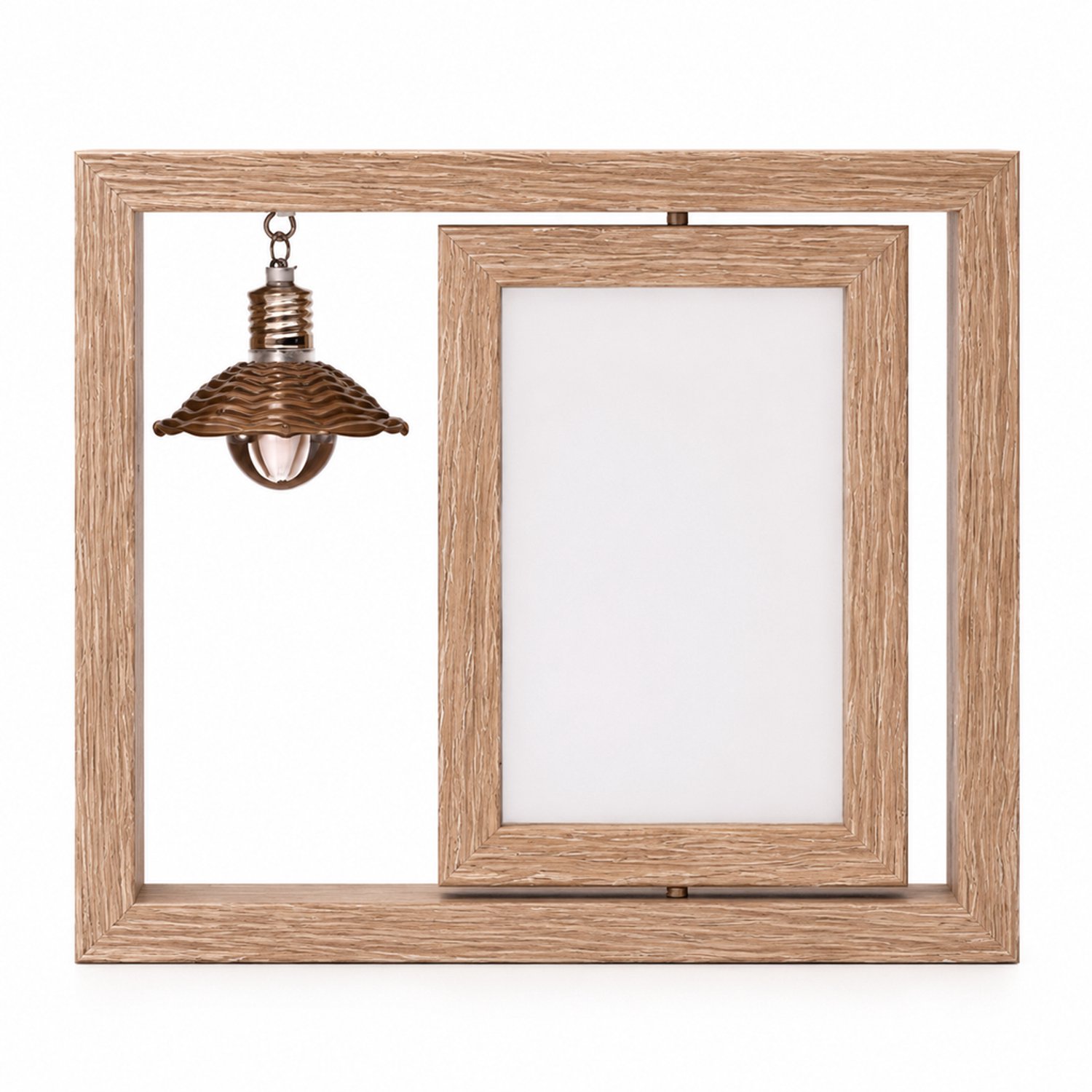 SWGOTA Massief houten rechthoekige dubbelzijdige draaibare fotolijst voor twee verticale foto's van 19 x 14 cm voor op tafel Bruin