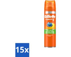 Gillette 15 x Gillette Fusion 5 Scheergel - Ultra Sensitive - 200 ml - Voordeelverpakking - 15 stuks