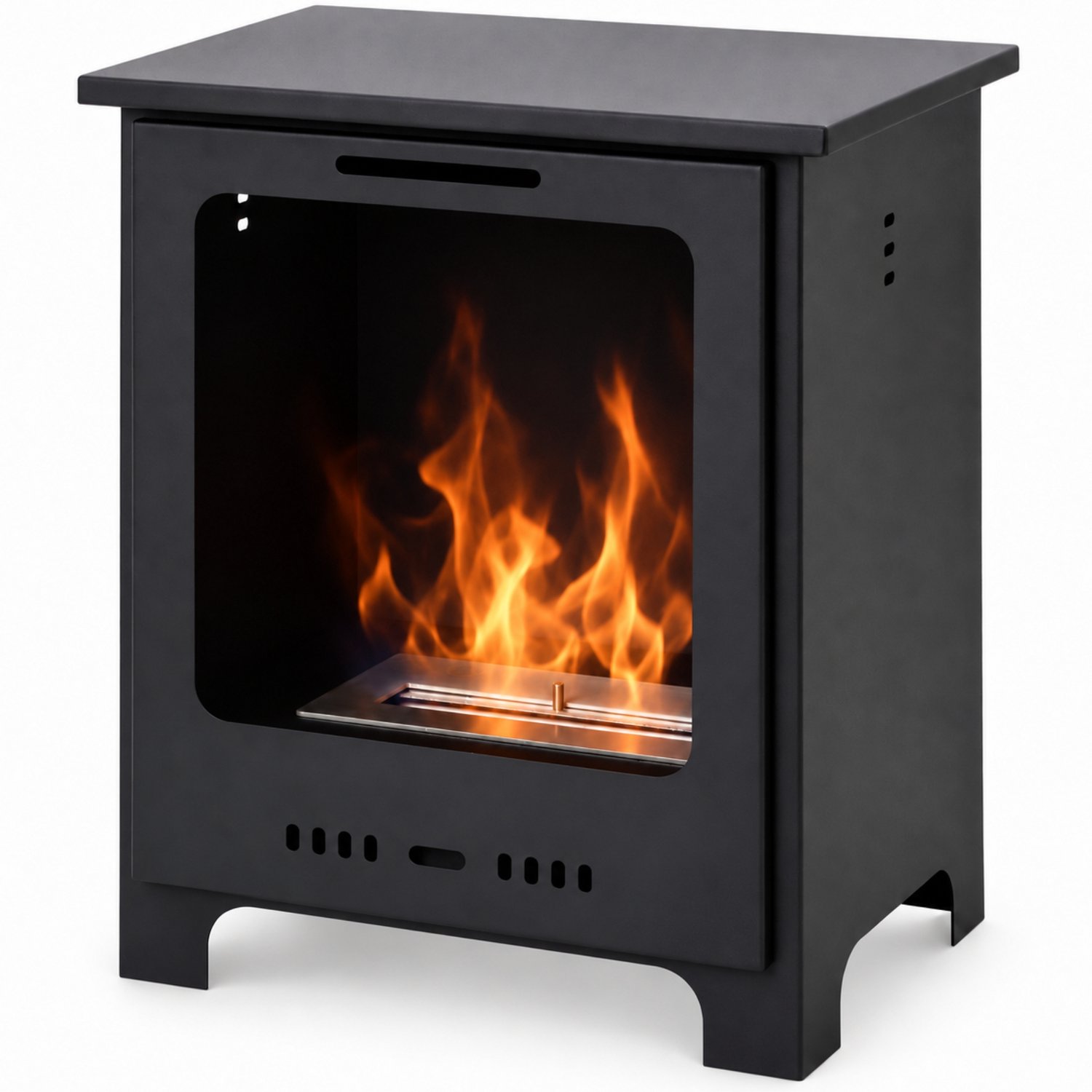 Bol.com Bio ethanol sfeerhaard - Bio ethanol haard - Vrijstaand - 1,5 L - 3 uur brandtijd - Metaal - Zwart - B40 x D30 x H50 cm aanbieding