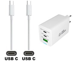 OneOne 65W super snellader met 3 poorten. Oplader met extra sterke 3,0m USB C naar C kabel. PPS GaN PD lader adapter past op Huawei Mate 9, 10, 20, 20 RS, 20X, 30, 30E, 40, 40E, 50, 50E, 50RS, 60, 70 (Pro_RS_Lite_Plus,_Pro Plus)