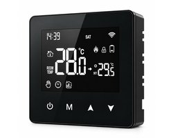 Thermostaat | Zigbee Touchscreen Opbouw voor Aan/Uit CV | Tuya Smart Life app | Open raam detectie | Zwart