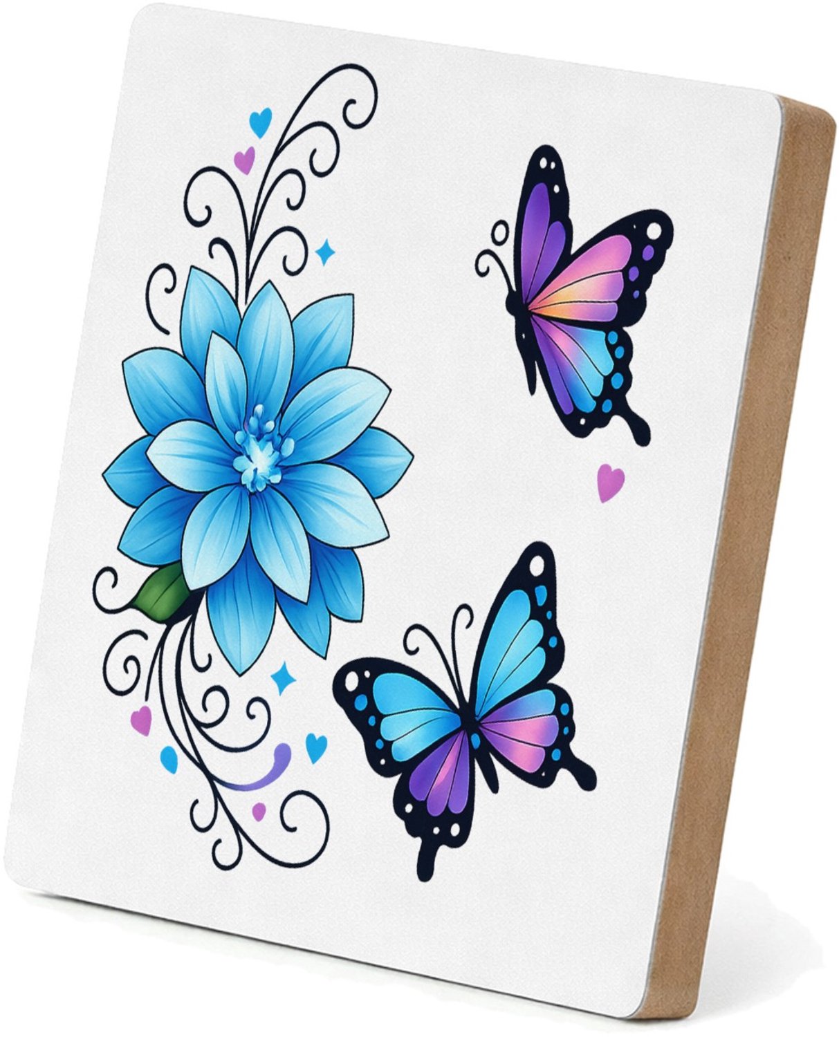 Mr Cadeautjes MDF staande fotolijst 15,2 x 15,2 - design Een warme, verticale quote-compositie met zachte botanische | cadeau Wit