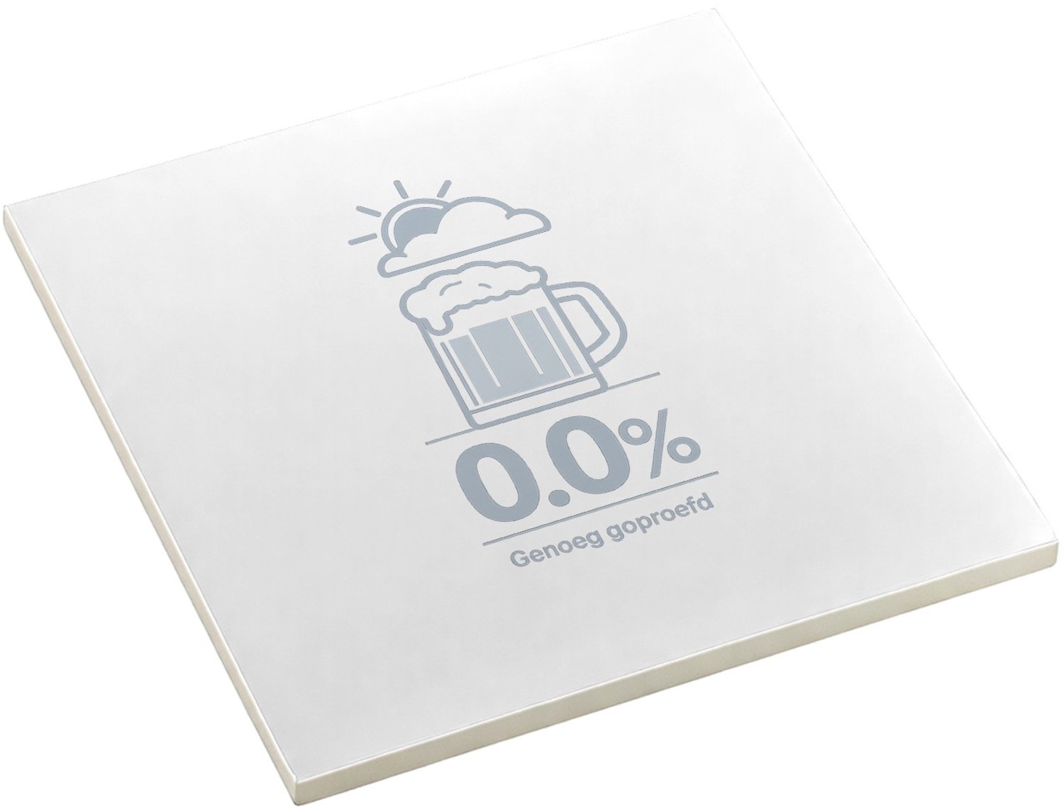 Mr Cadeautjes Decoratie tegel Een weerbericht-grap rond koffie in plaats van bier, met een - 10,8 x 10,8 cm, keramiek - keuken, badkamer, woonkamer | cadeau Wit
