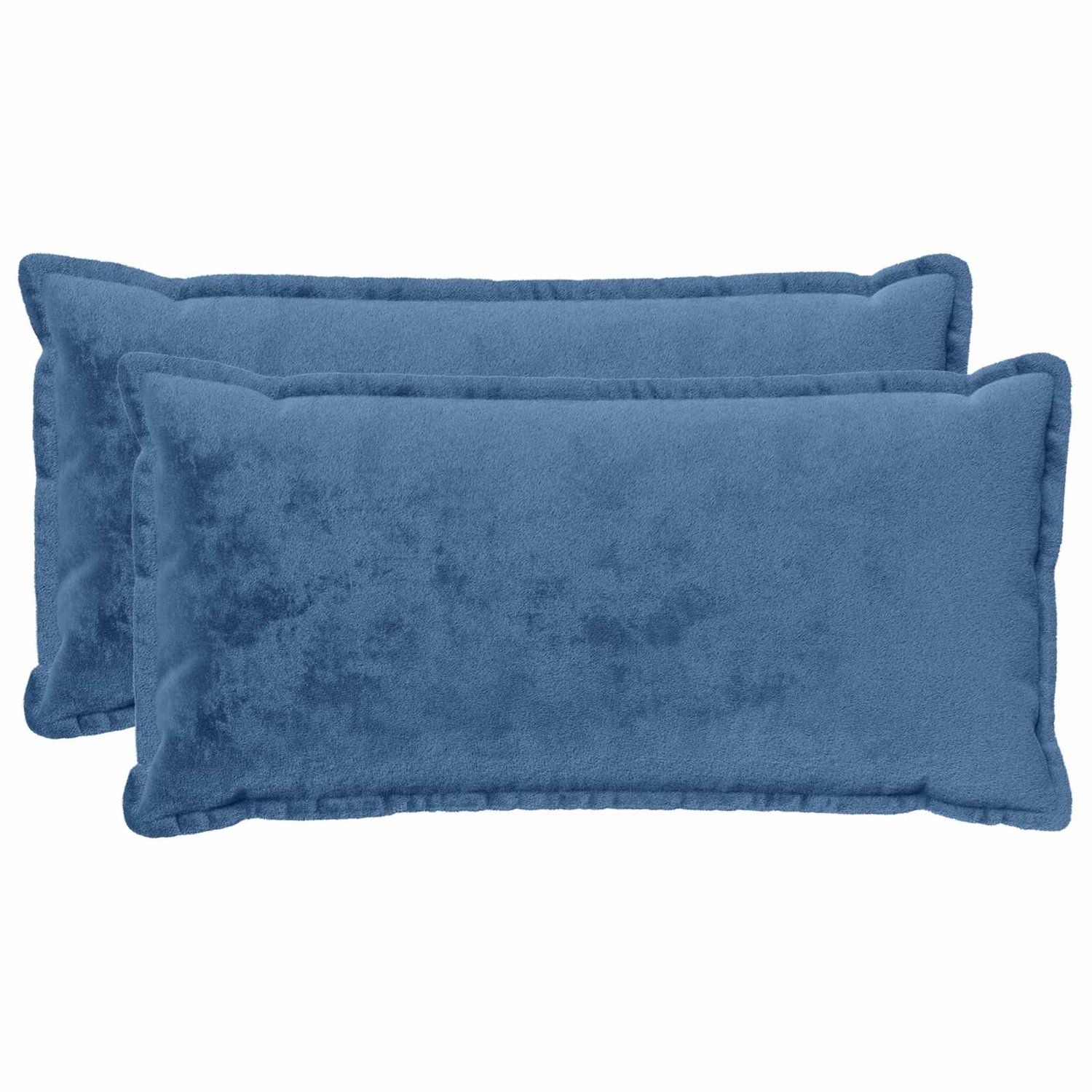 vidaXL Dekenkussen - 2 - st - HOUTEN - Lichtblauw - 40 - x - 70 - cm - Flanel