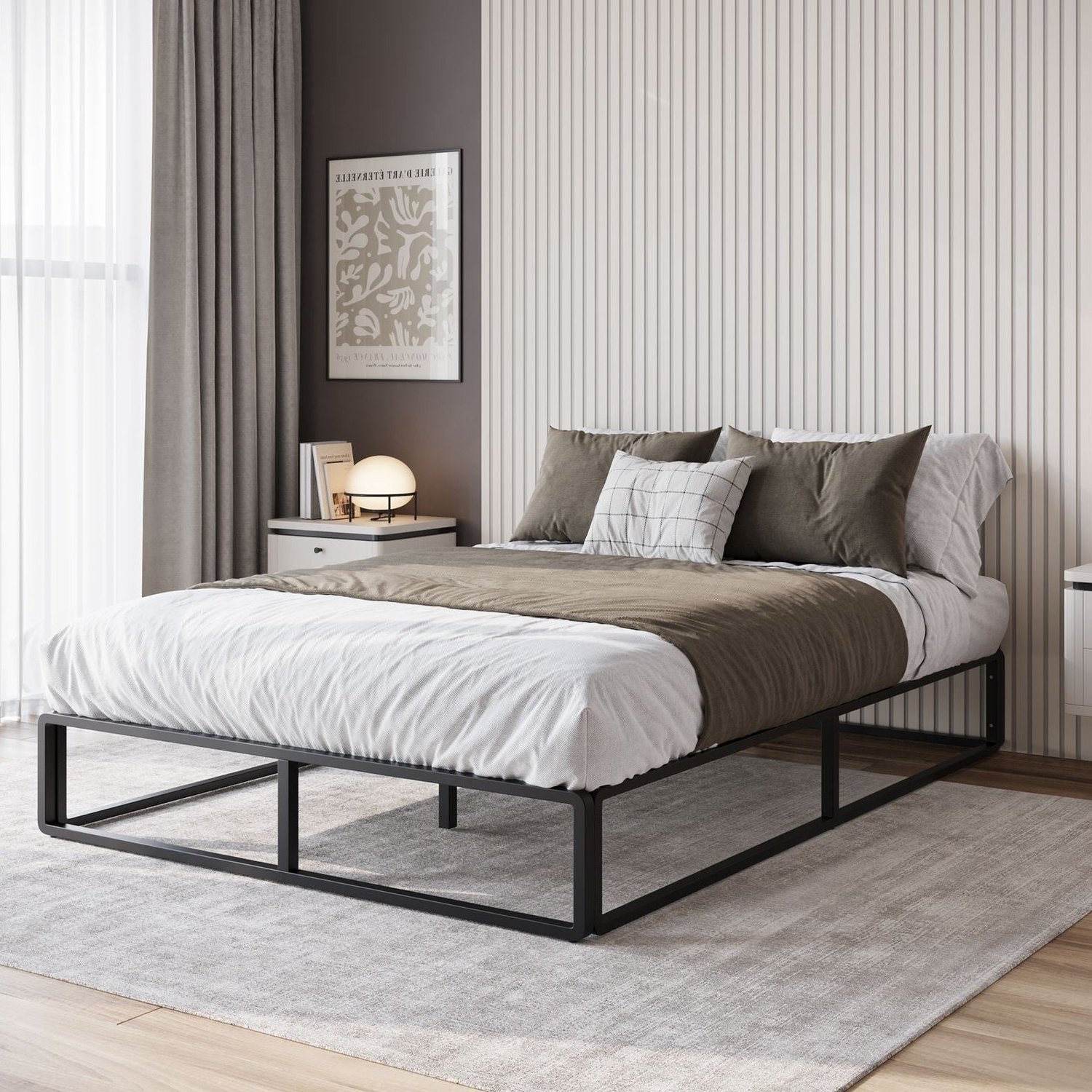 MEUBELLA Tweepersoonsbed Andrea - Zwart - 140x200 cm