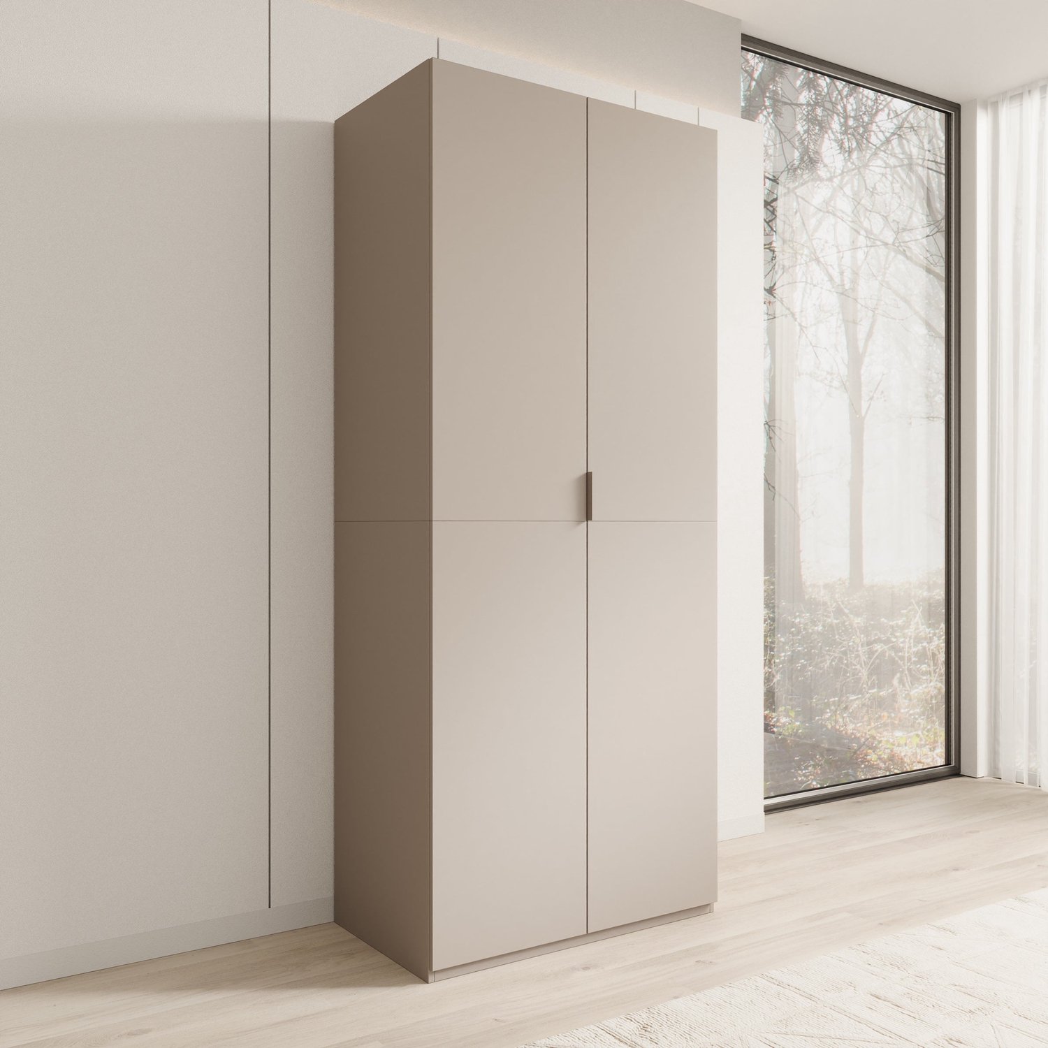 MEUBELLA Montclair - Kledingkast 2-deurs - Beige - 90x53x215 cm