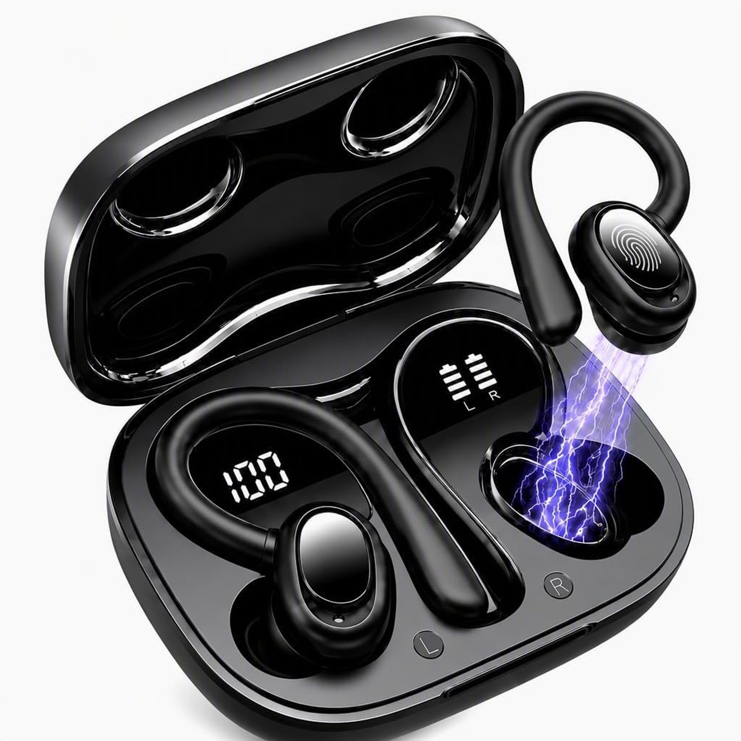 Draadloze Sport Hoofdtelefoon - Zwart - Bluetooth 5.3 - Draadloze Verbinding - Voor Sporten