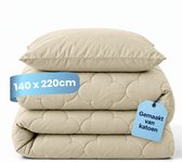 Slaapspeciaal Eazydekbed Prestige Sand - Wasbaar Dekbed - Dekbed zonder Overtrek - Hoesloos Dekbed - All Year Dekbed - 2 in 1 Dekbed - Incl. 1 Kussensloop - 140x220 cm - 100% Katoen