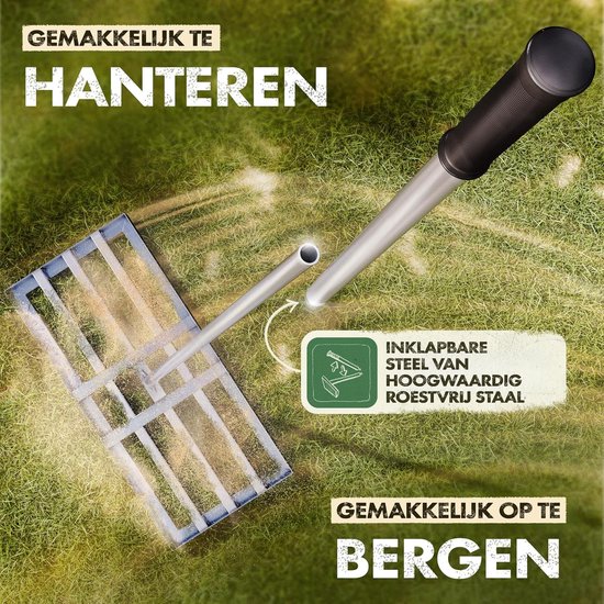 Gazonrakel - Geen Kleur - 75 x 35 cm - Met Demonteerbare Steel - Voor Gazononderhoud — afbeelding 3