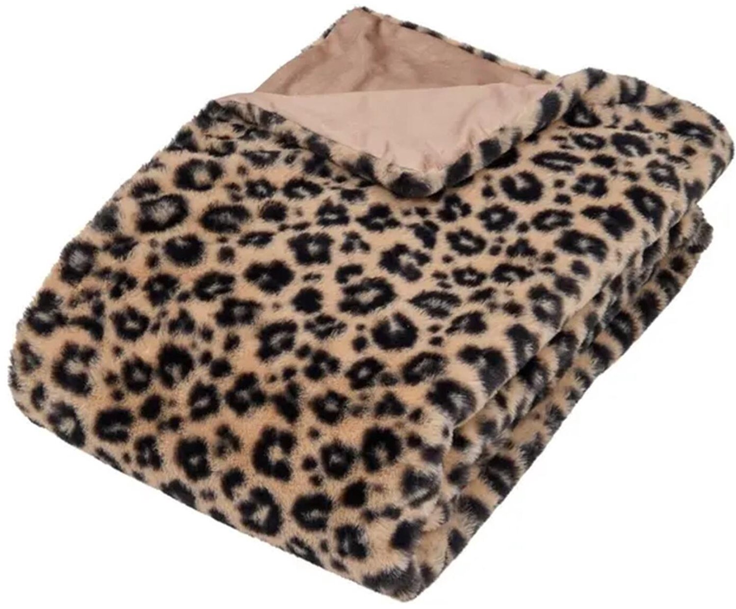 Atmosphera Fleece deken - panterprint - wildlife patroon - 120 x 160 cm - bankdekentje - warm - zacht - comfortabel - voor bank en bed - plaid Panter motief