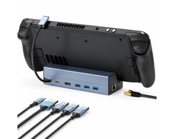 Steam Deck Dock – 6-in-1 Docking Station – 4K HDMI – Ethernet – USB 3.0 – 100W PD – Geschikt voor Steam Deck / Nintendo Switch / Legion Go / Tablets