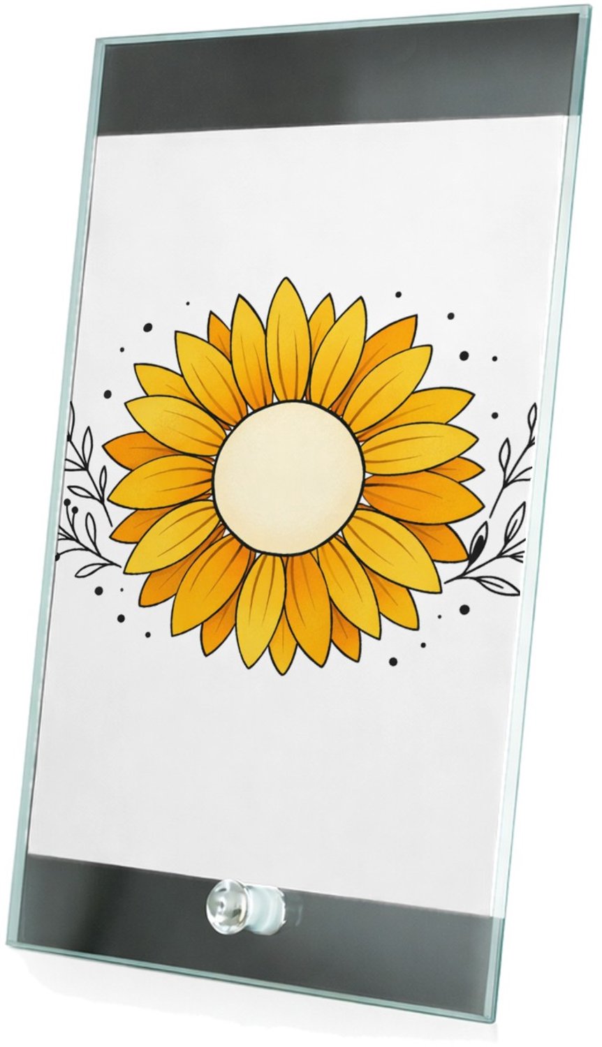 Mr Cadeautjes Glasframe 15 x 23 - design Een rustige, luxe complimentprint met een centraal symbool e | cadeau Wit