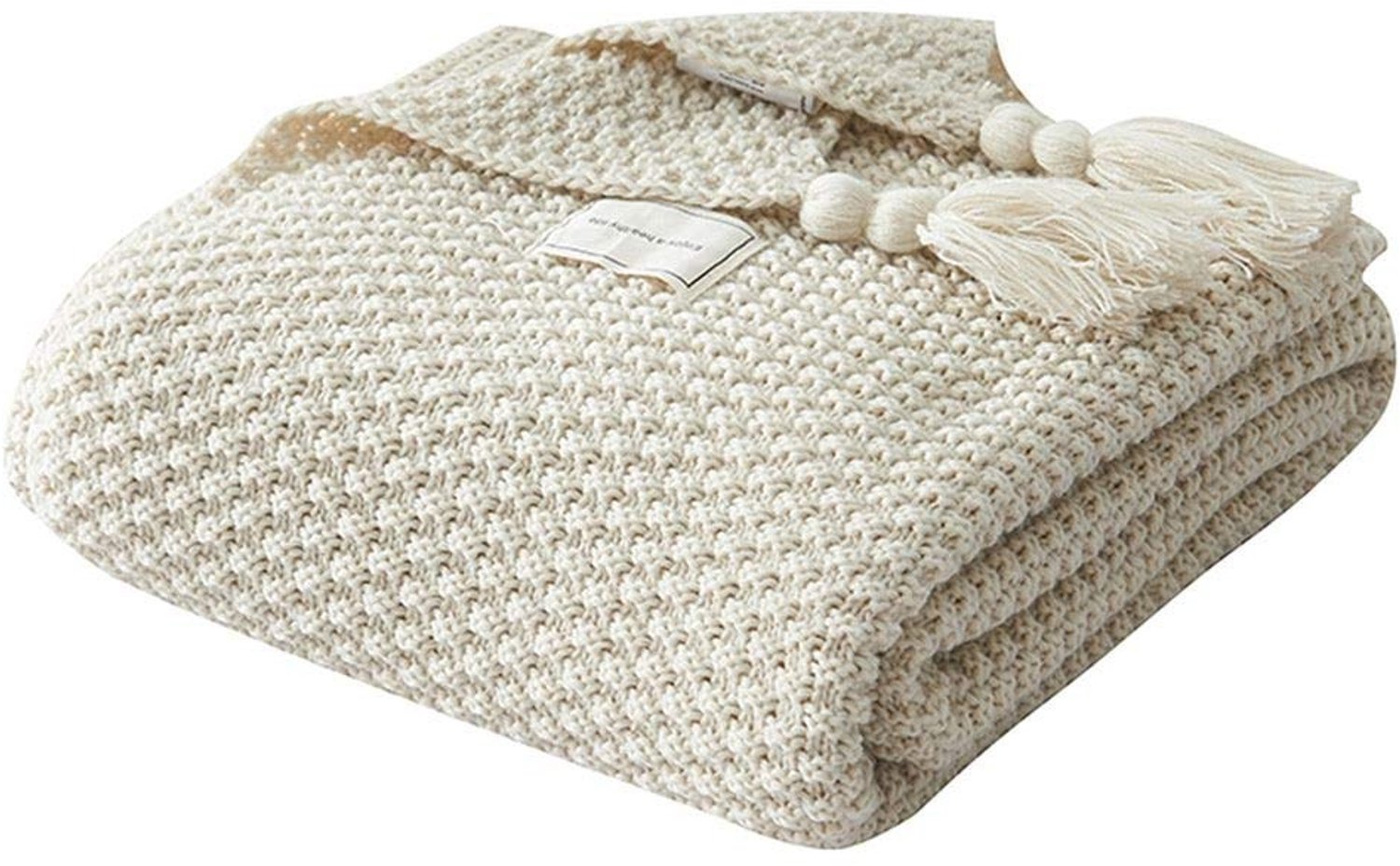 Duraxl Plaid - Gebreid - Acryl - 150 x 200 cm Beige