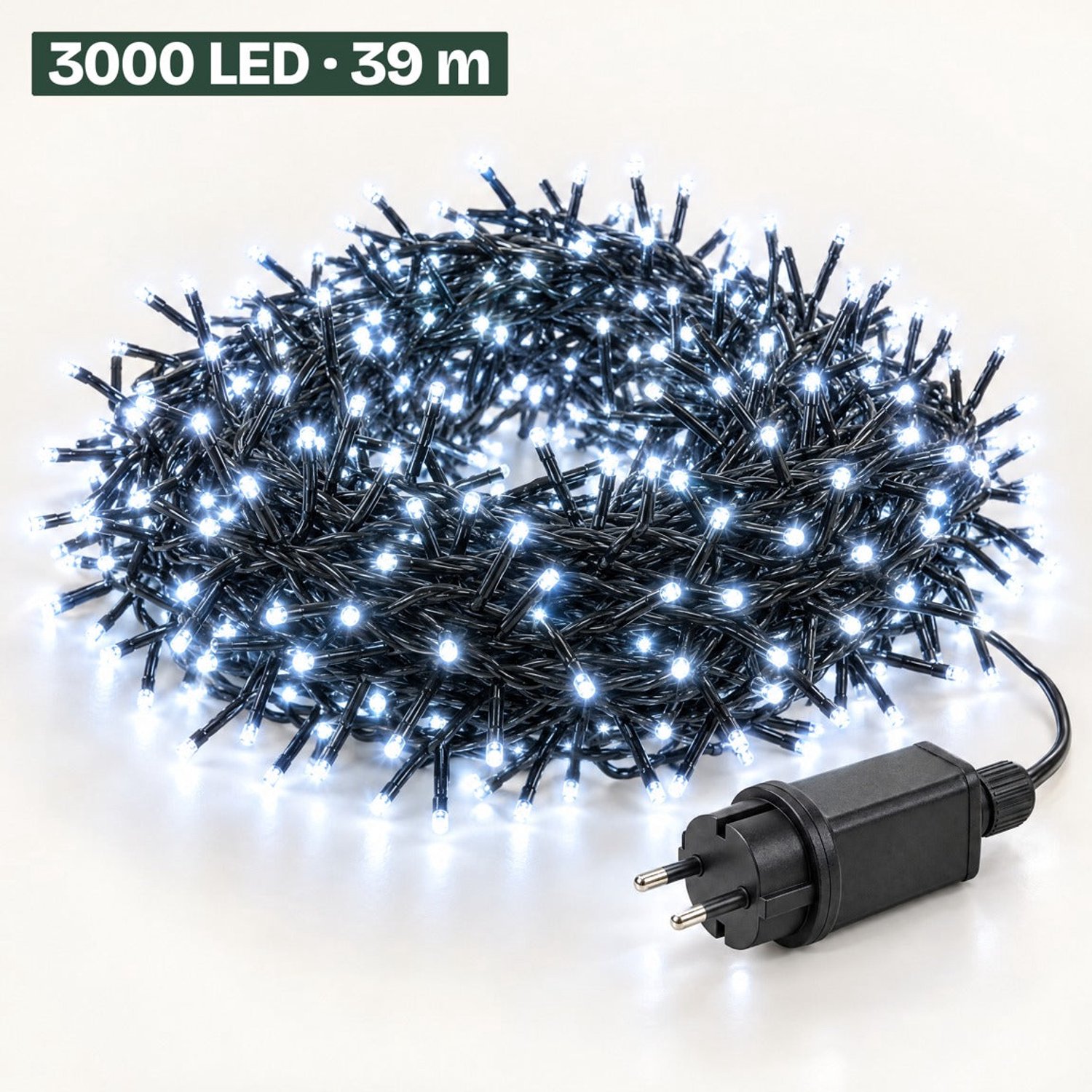 Levano Kerstboomverlichting 3000 LED 39 m Wit - Kerstverlichting Binnen en Buiten - Clusterverlichting - Kerstlampjes - Kerstboom Lampjes - Kerstversiering - Kerstlichtjes - Treecluster - Sfeerverlichting - LED Lichtsnoer - Timer - IP44