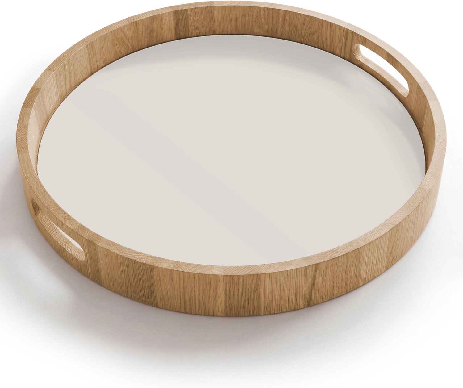 Dienblad rond 40x40 cm - Schootdienblad hout - Silent - Sandstone - Grijs - Borrelplank rechthoek - Plateau houten dienbladen