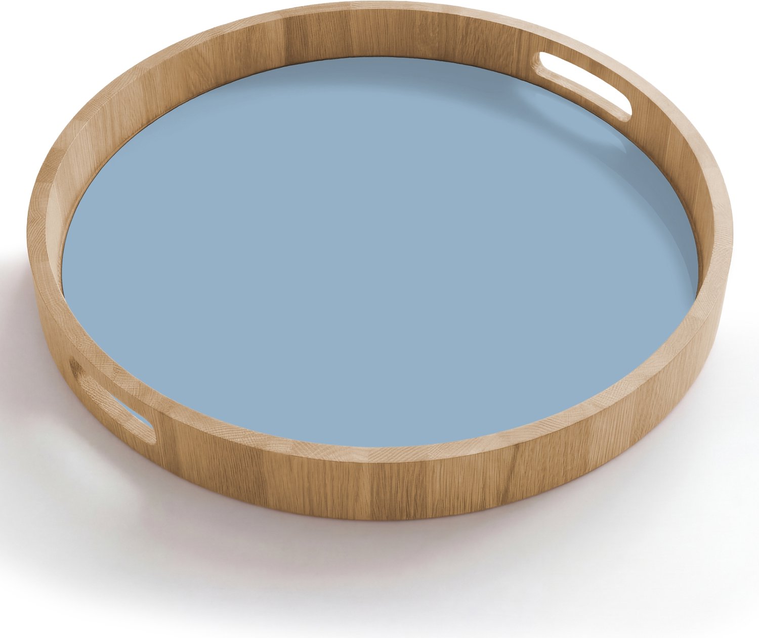 Dienblad rond 50x50 cm - Schootdienblad hout - Dusty - Denim - Blauw - Borrelplank rechthoek - Plateau houten dienbladen