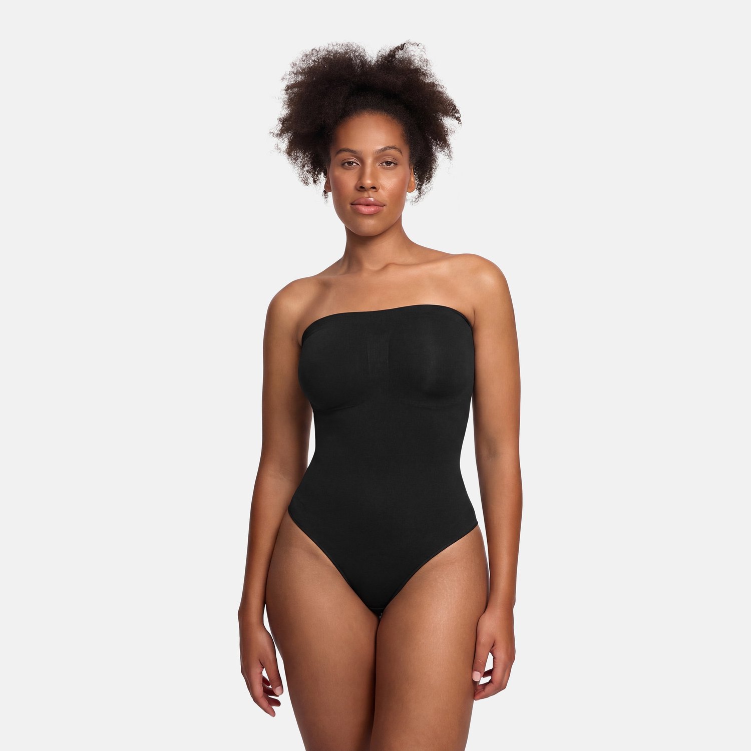 cfab Strapless corrigerende bodysuit met string - Zwart, S - Corrigerende Body - Naadlos - corrigerend ondergoed dames