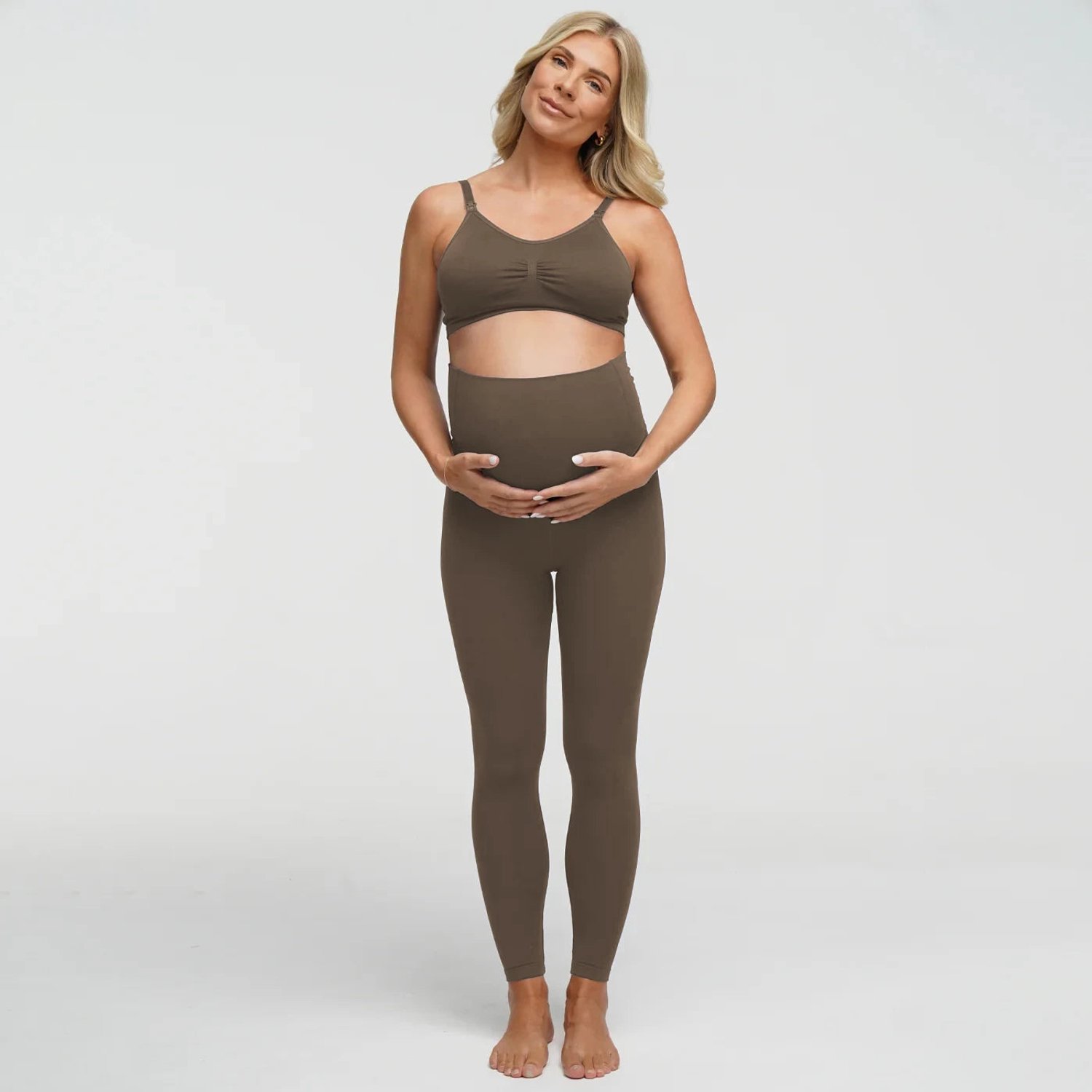 cfab Naadloze zwangerschapslegging met hoge taille - Taupe