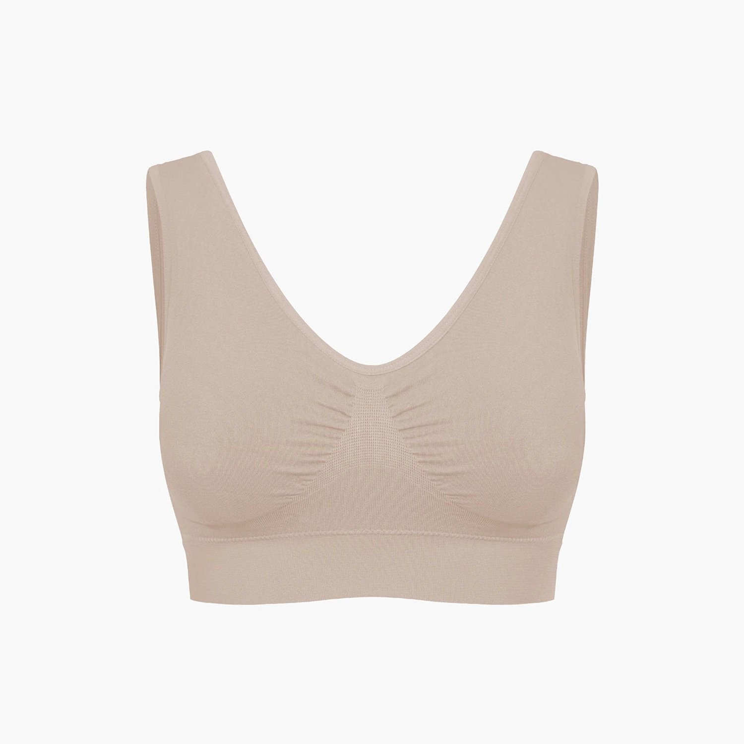 cfab Comfortabele bh - Beige - S - BH Zonder Beugel Voorgevormd - Ondergoed - Naadlos