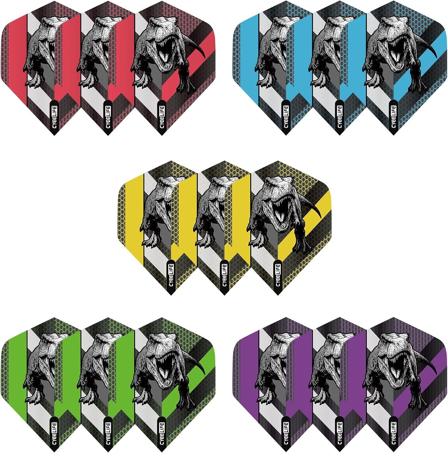 Standaard dart flights met dinosaurusthema, set van 15 stuks voor dartspelers en verzamelaars