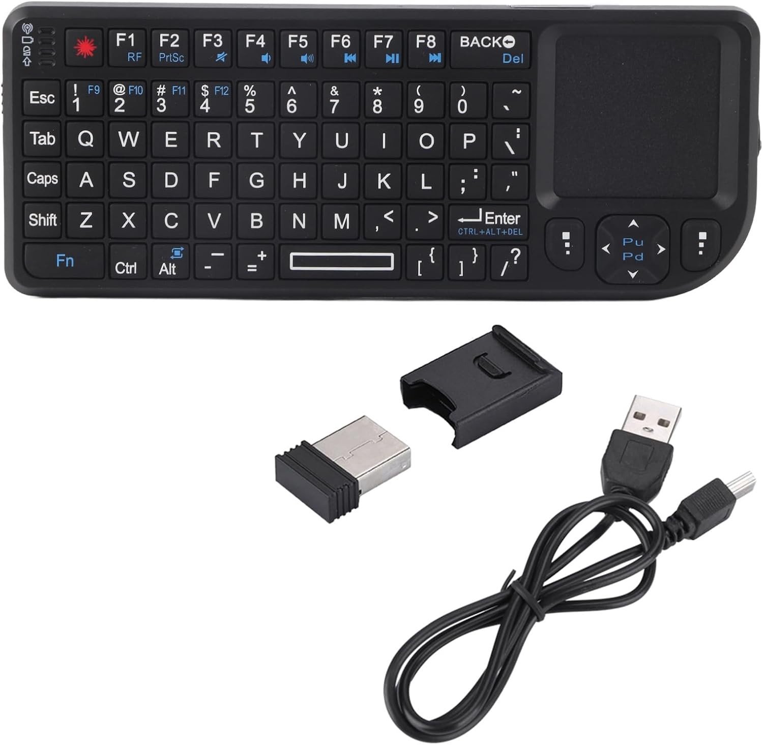 Draadloos Toetsenbord met Touchpad - Zwart - Ultradun en Oplaadbaar - Voor Gaming en Media Apparaten