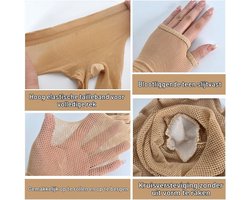 Visnetpanty - Beige - One Size - Professionele Elastische Danspanty voor Dames