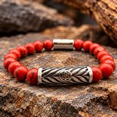 Dragon Bracelets Royal Viking - Heren Armband - Rood Howliet - Natuursteen