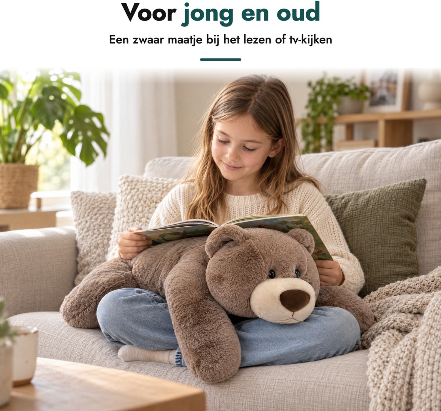 Verzwaringsknuffel Beer – Verzwaarde Zware Knuffel met Gewicht 1.5kg – Sensorische Knuffel – Anxiety Knuffel voor Volwassenen & Kinderen — afbeelding 3