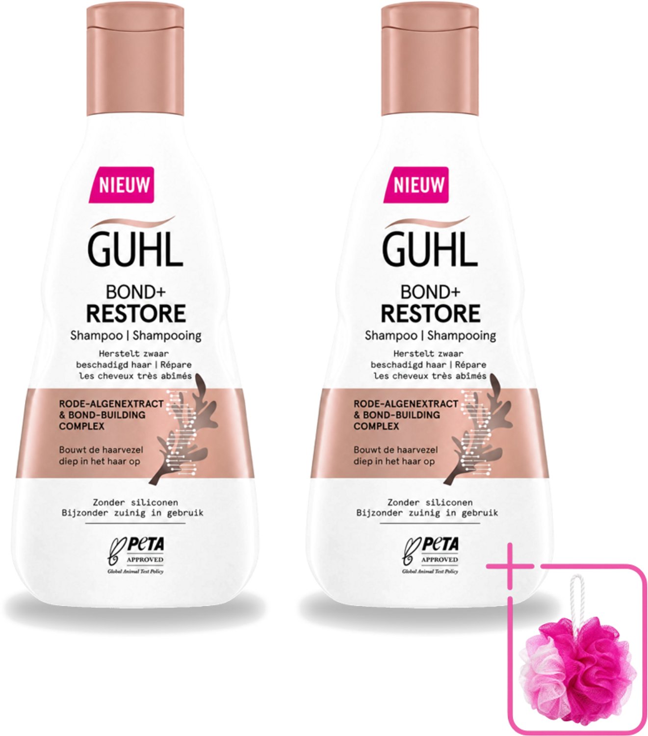 2 x Guhl - Shampoo - Bond+ Restore - 250 ml - Bulkverpakking - Herstel haar - Douchemop - Beschadigd haar