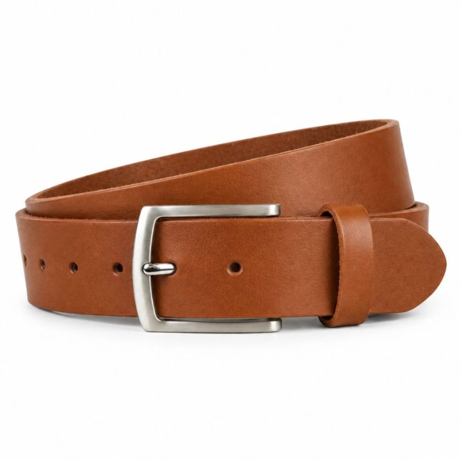 Fana Bags® Leren Heren Riem Leer Cognac - Stoere Riem - Lederen Broekriem - Spijkerbroek Riemen - Riemmaat 90 - Totale Lengte 105cm