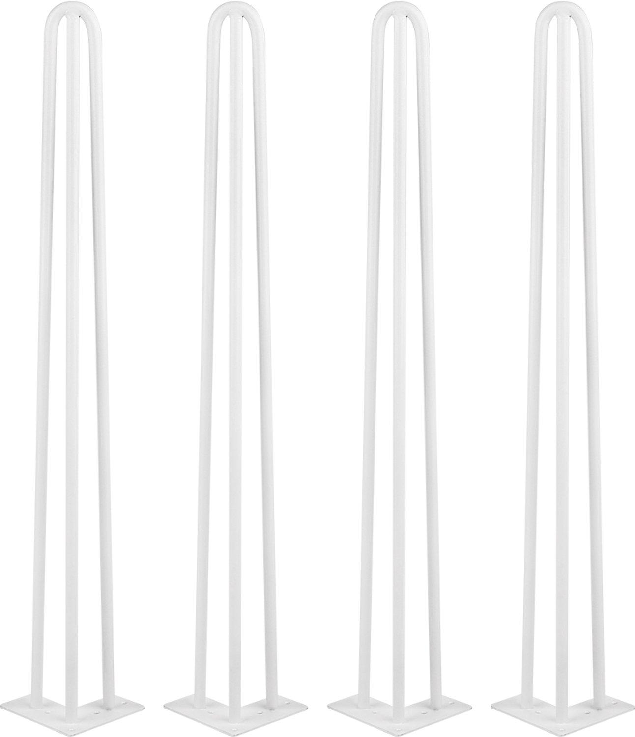 PIPIPOXER Tafelpoten Hairpin - set van 4 x 71 cm - 3 staven - Meubelpoten - Tafelpoten pinpoten - Wit