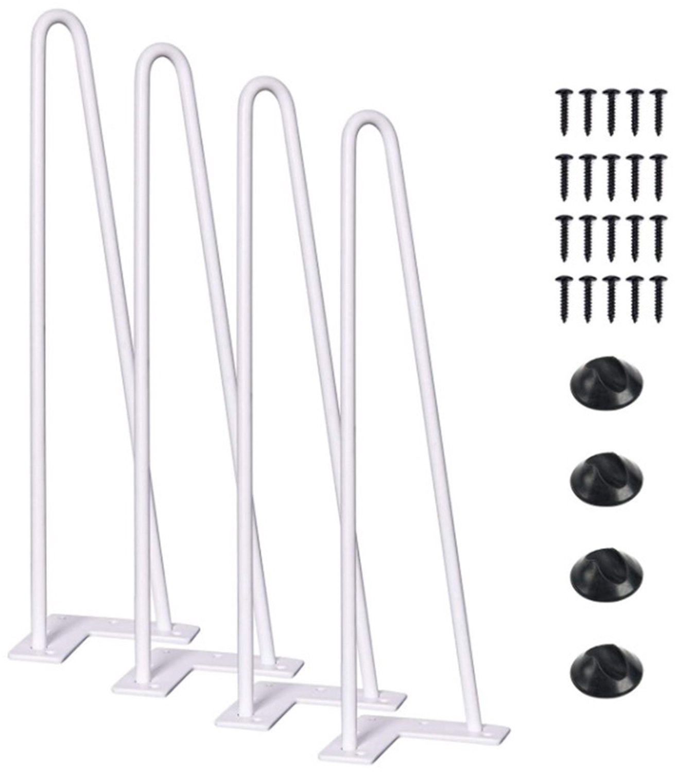 PIPIPOXER Tafelpoten Hairpin - set van 4 x 41 cm - 2 staven - Meubelpoten - Tafelpoten pinpoten - Wit