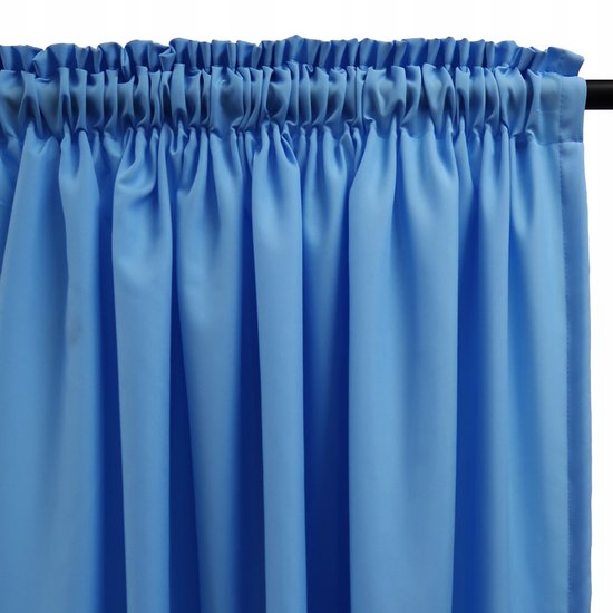 Lichtdoorlatende Gordijnstof 140x495cm - Blauw